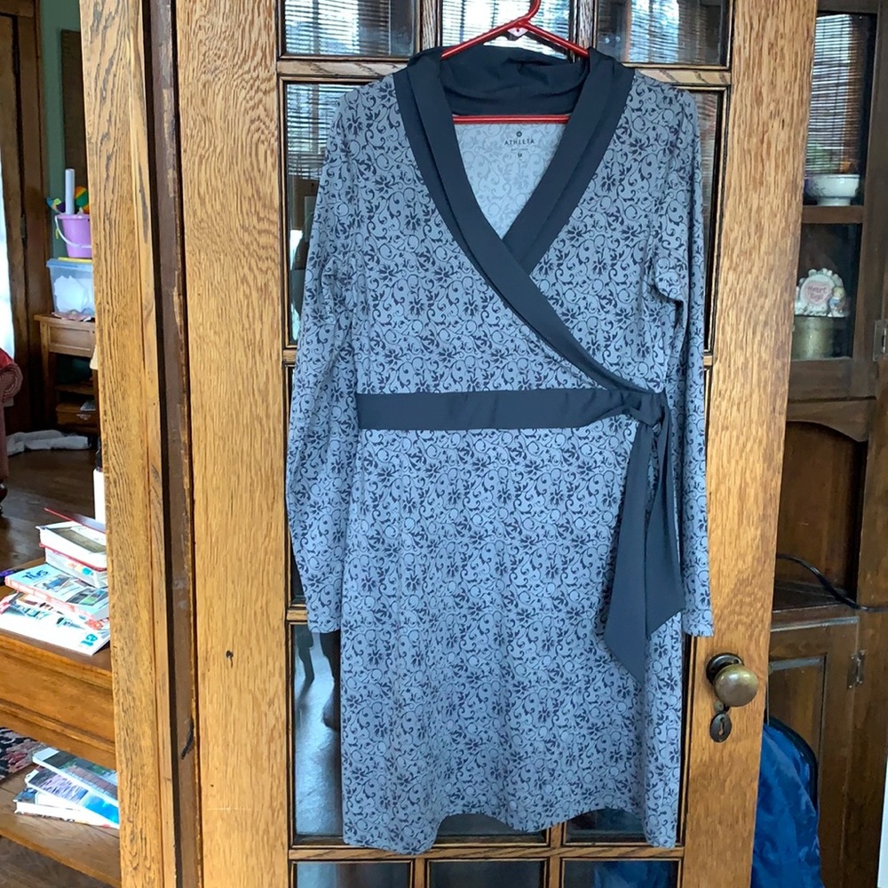 Athleta wrap dress with tie at waist.